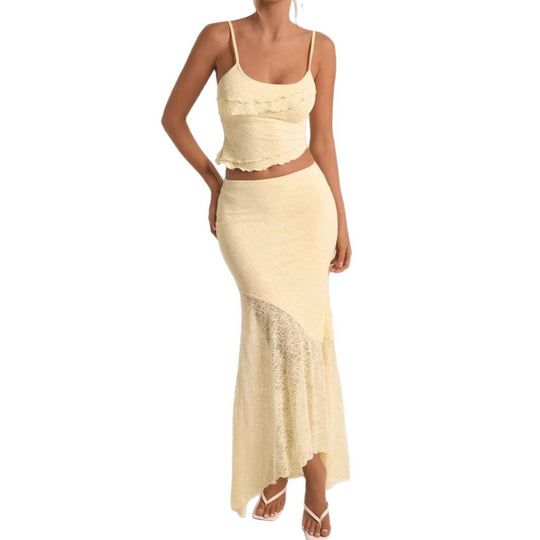 Damen Spitzen Set mit Rüschendetails EB