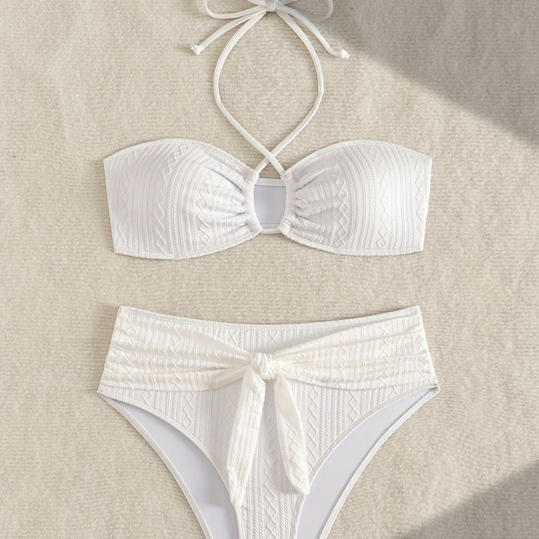 Damen Zweiteiler Bikinis mit Hochgeschnittenem Bund EB