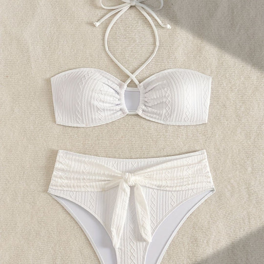 Damen Zweiteiler Bikinis mit Hochgeschnittenem Bund EB