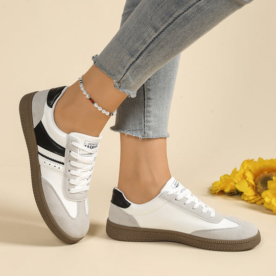 Damen Sportliche Sneakers mit hochwertiger Leder-Verarbeitung und rutschfester Gummisohle EB