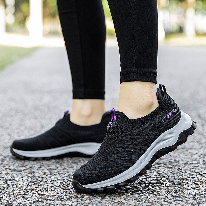 Damen Komfortable Slip-On Laufschuhe mit atmungsaktivem Obermaterial EB