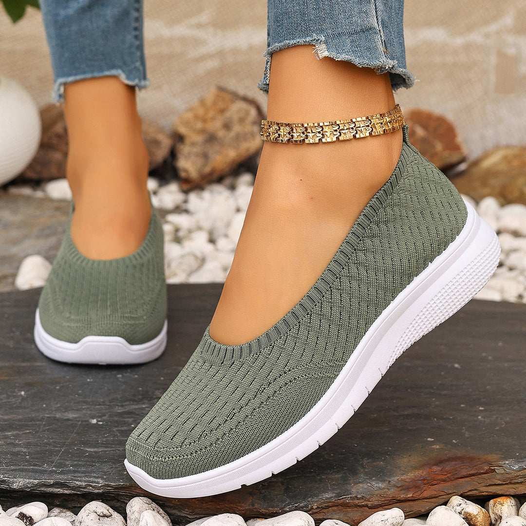 Damen Bequeme Freizeitschuhe mit elastischer Strickoberfläche EB