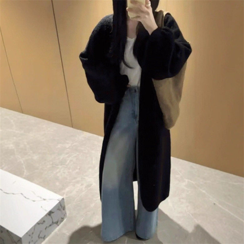 Damen Langer, gemütlicher Strickoverall mit überschnittenen Schultern EB