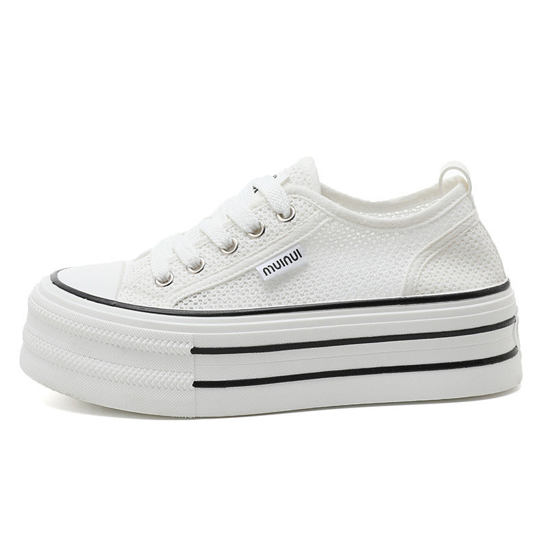Damen Plattform Sneakers aus atmungsaktivem Mesh mit modischem Design EB