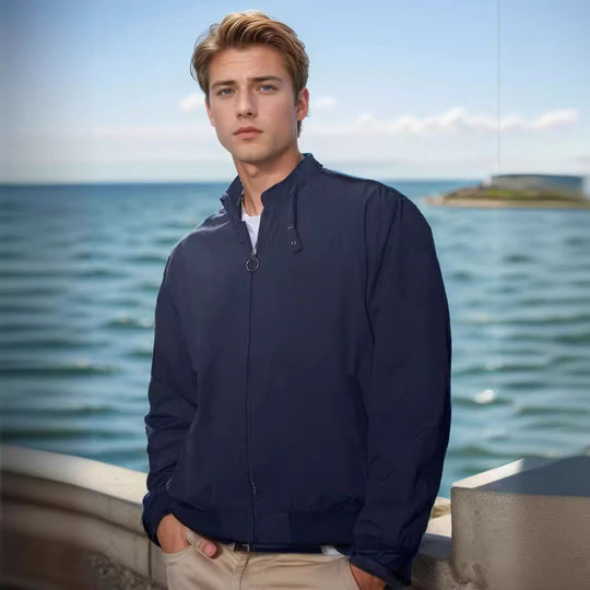 Herren leichte und funktionale Übergangsjacke mit hochschließendem Kragen EB