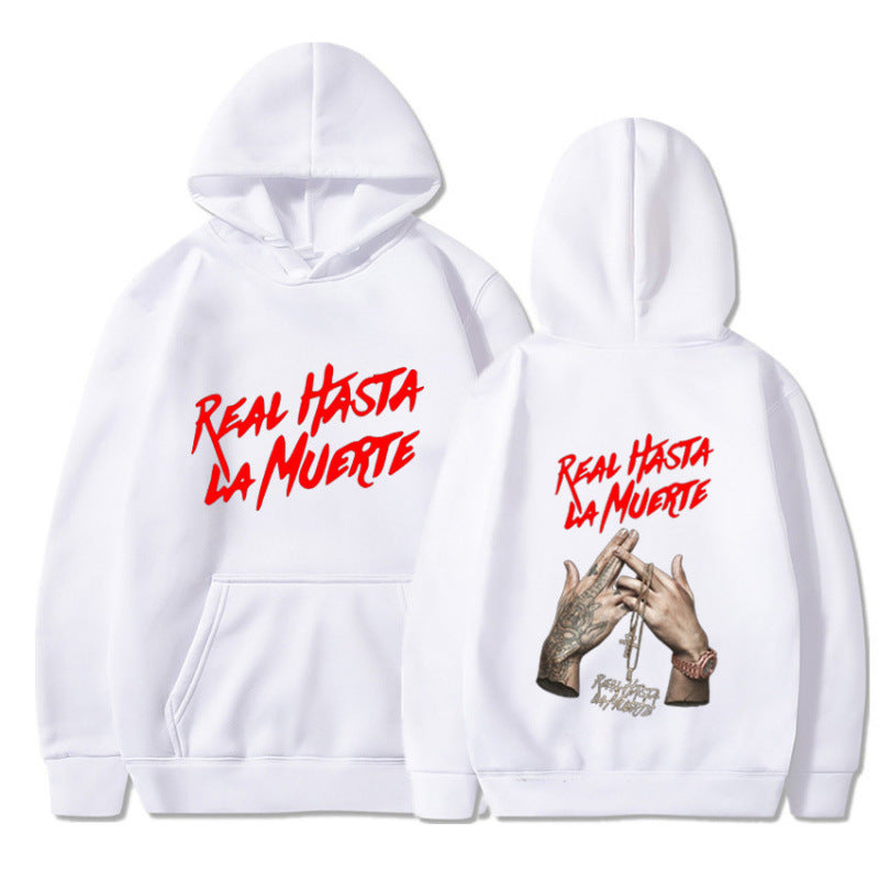 Damen Kapuzensweater mit auffälligem Schriftzug in urbanem Stil EB