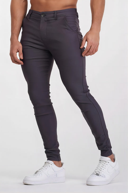 Herren eng anliegende Chinohose mit elastischem Bund und stylishem Design EB