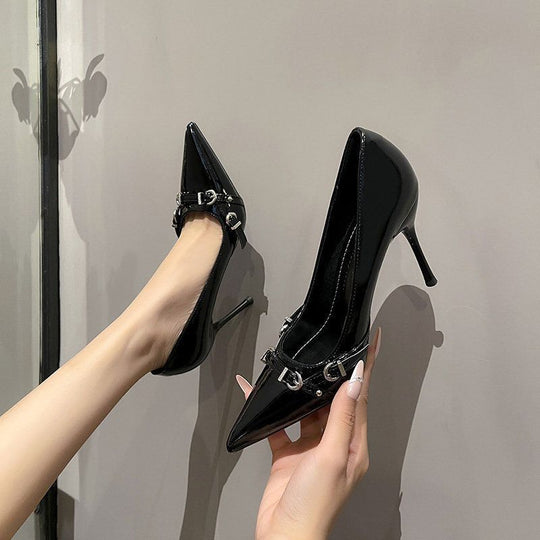 Damen stilvolle spitze High Heels mit dekorativen Schnallen EB