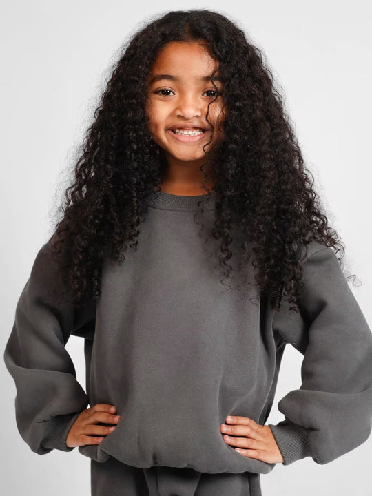 Damen bequemer Sweatshirt mit überschnittenen Schultern und hohem Kragen EB