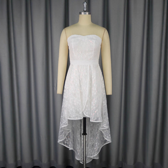 Damen Elegantes Hochzeitskleid mit asymmetrischem Saum EB