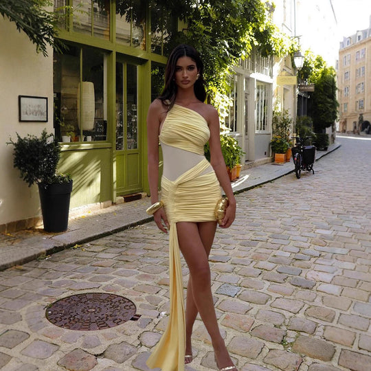 Damen Figurbetontes Wickelkleid mit asymmetrischem Saum und raffinierten Drapierungen EB