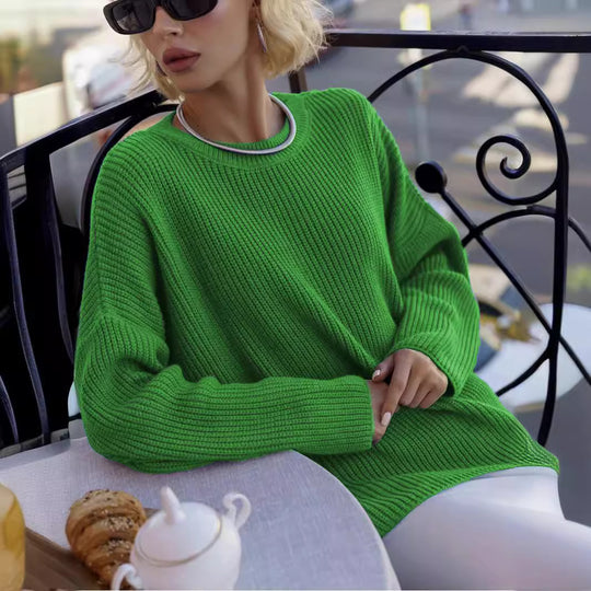Damen Oversized Strickpullover mit weitem Schnitt und Struktur EB