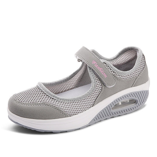 Damen Sportliche Slip-On Sneakers mit verstellbarem Klettverschluss EB