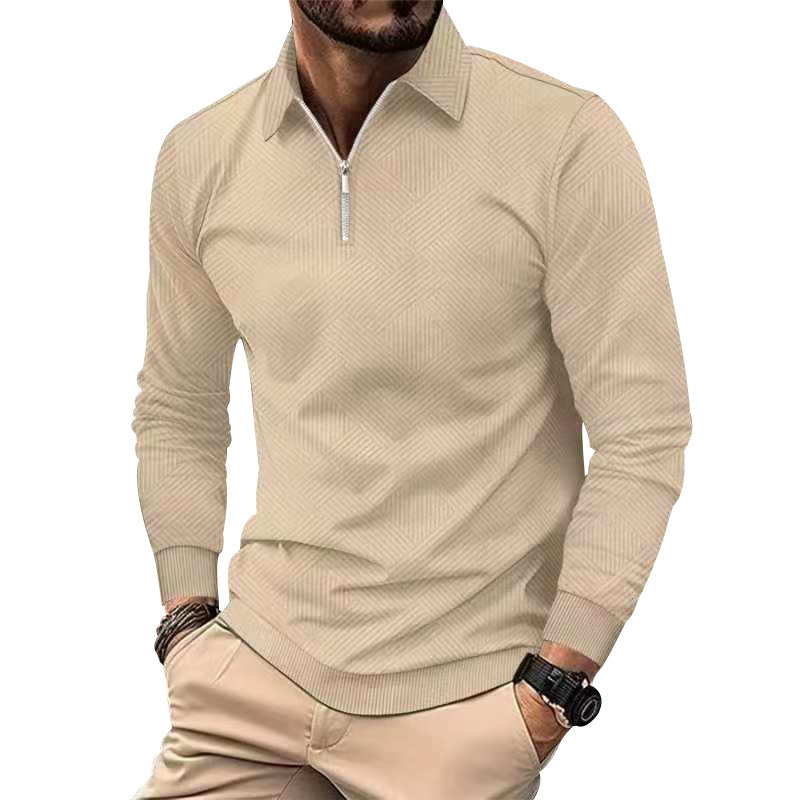 Herren modischer Stehkragenpullover mit strukturiertem Material EB