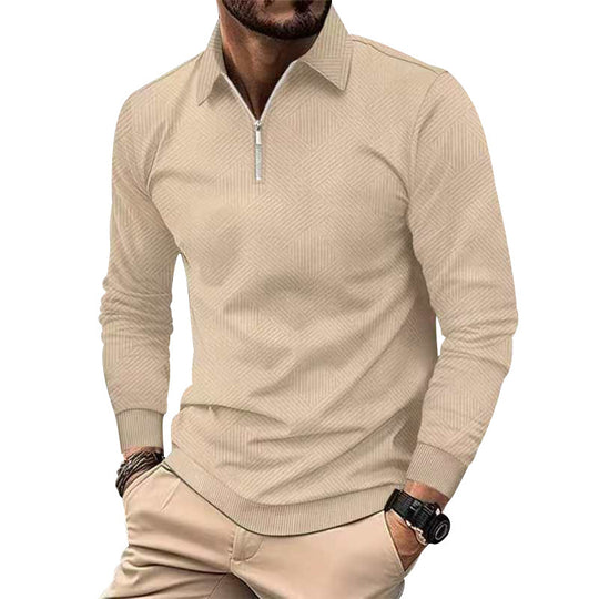 Herren modischer Stehkragenpullover mit strukturiertem Material EB