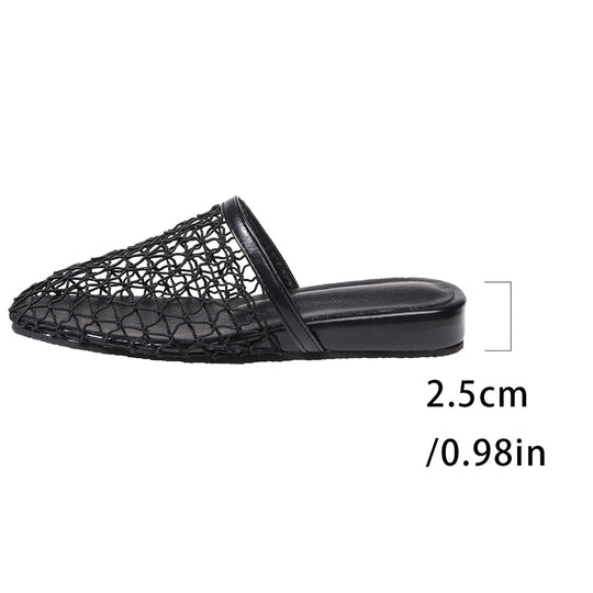 Damen offene Slipper mit eleganten Netzdetails EB