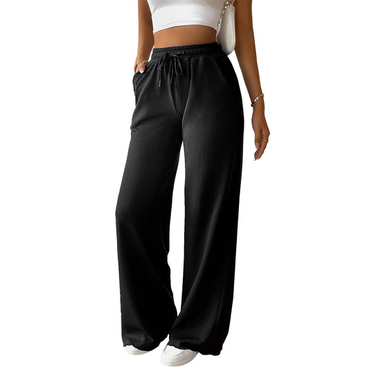 Damen nan weite Loungehose mit elastischem Bund, Kordelzug und seitlichen Eingrifftaschen EB