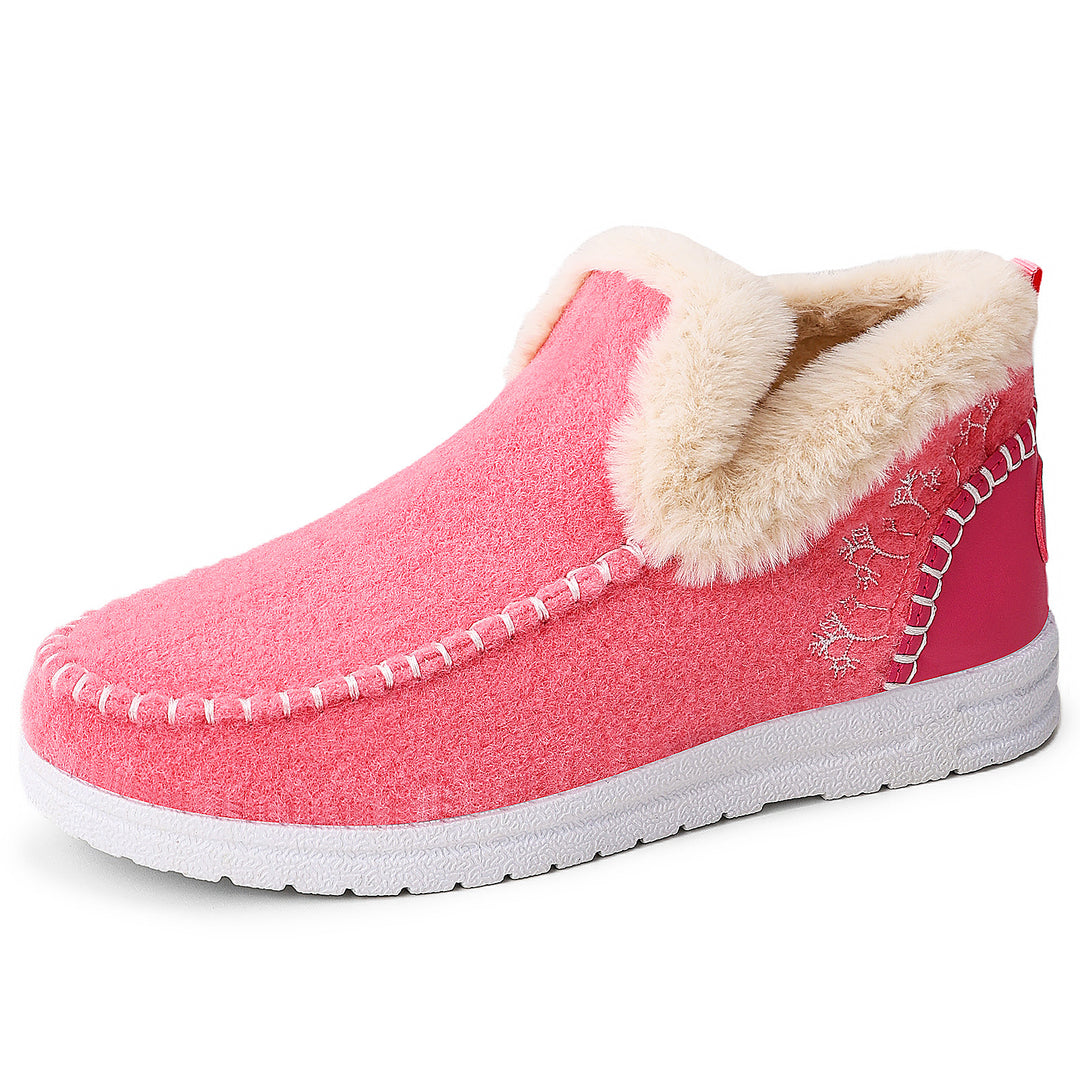 Damen Kuschelige Fleece Hausschuhe mit warmem Innenfutter EB
