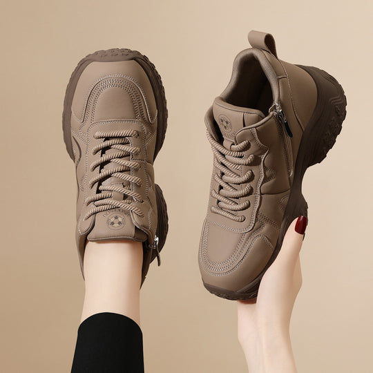 Damen Sportliche Sneakers mit Reißverschluss und dämpfender Sohle EB