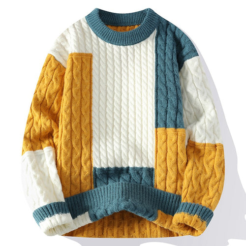 Herren modischer Pullover im Kabelstrickdesign EB