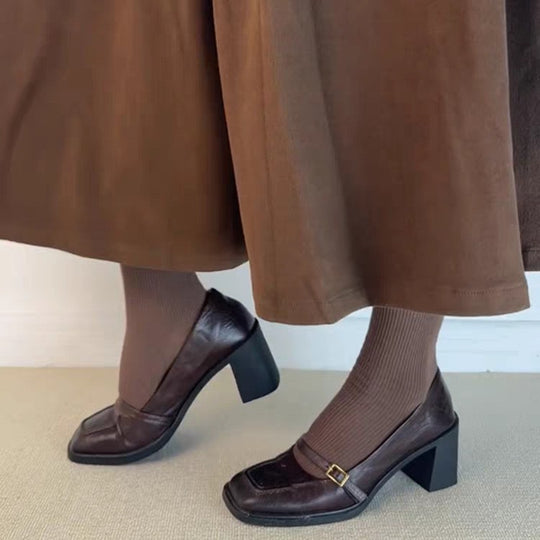 Damen elegante Mary Jane Pumps mit modischem Riemchen und komfortablem Blockabsatz EB