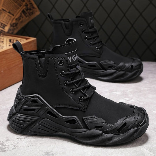 Damen Sportliche High-Top Stiefel mit futuristischem Design und rutschfester Sohle EB