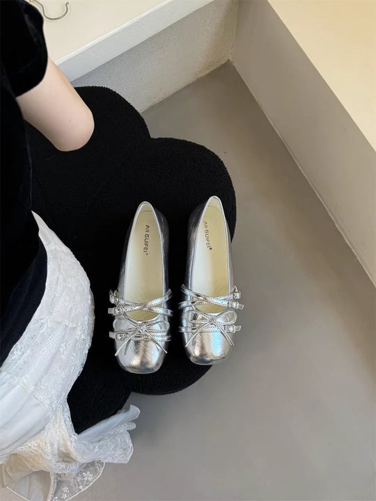Damen elegante Ballerinas mit modischen Riemchen und komfortabler Sohle EB