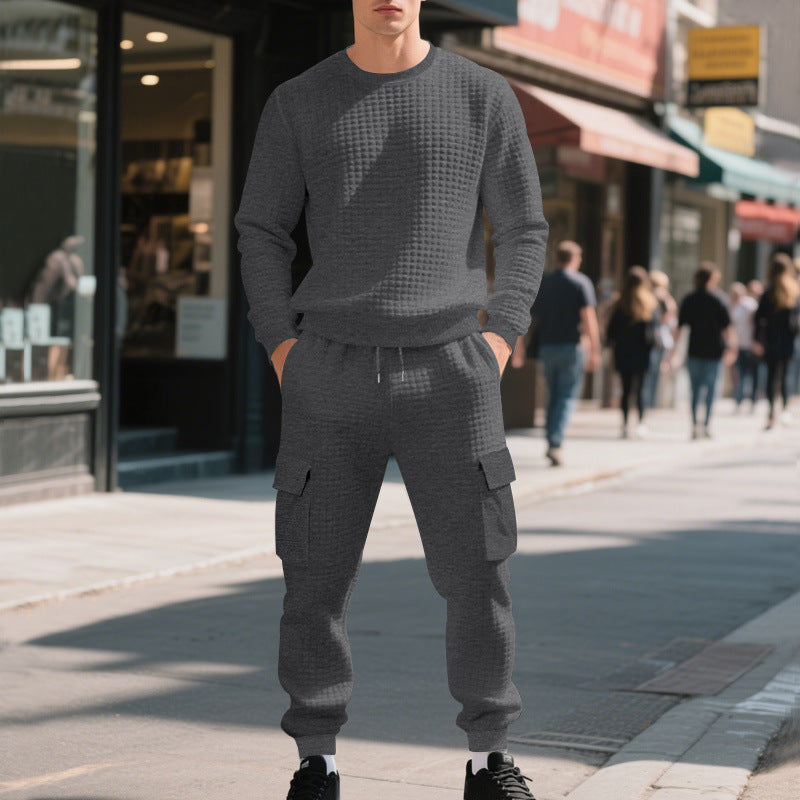 Herren lässiges Sweatshirt und Cargohose Set EB