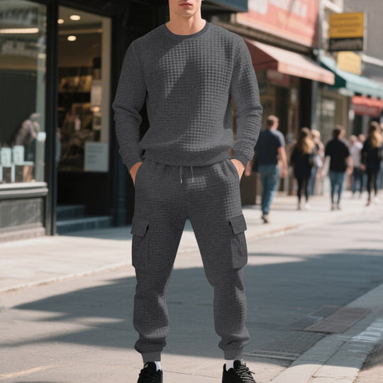 Herren lässiges Sweatshirt und Cargohose Set EB