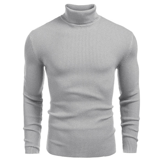 Herren Rollkragenpullover aus feinem Rippstrick EB