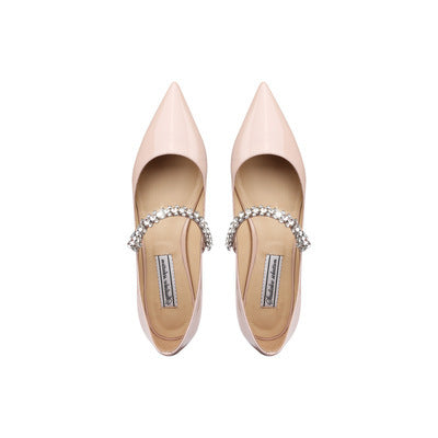 Damen elegante Pumps mit dekorativem Strassriemen EB