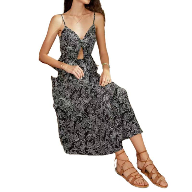 Damen Maxikleid mit verspieltem Cut-Out-Design und floralen Motiven EB