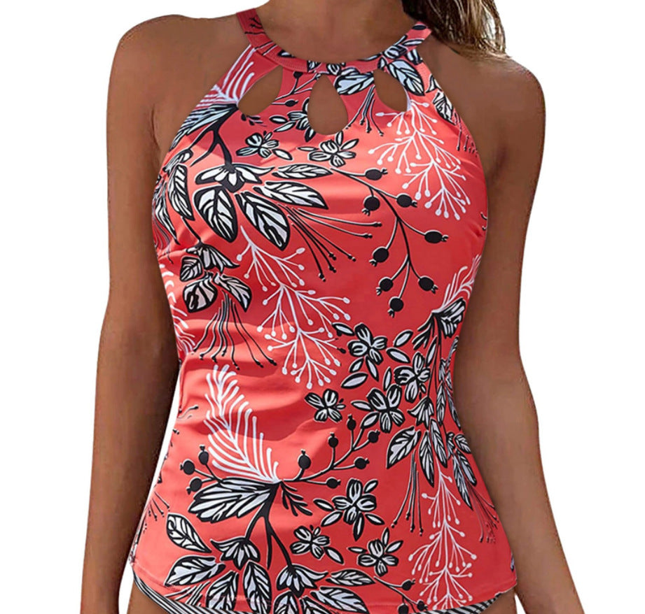 Damen Sportliches Tankini-Oberteil mit modischem Rundhalsausschnitt und Cut-Outs EB