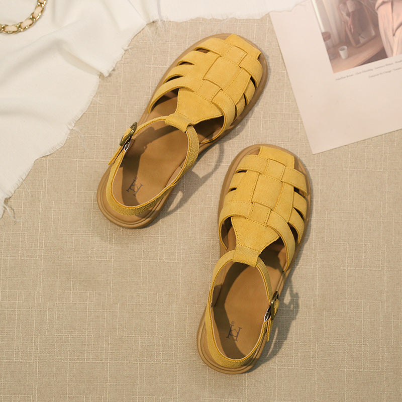 Damen Komfortable und modische Riemchensandalen mit geflochtenem Design EB