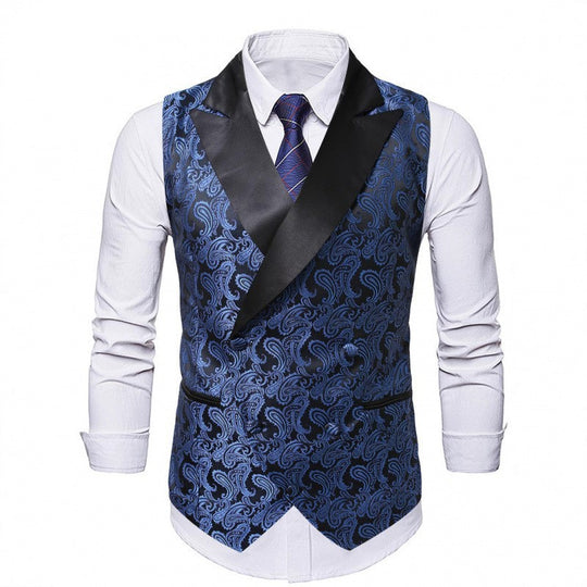 Herren elegante und luxuriöse Samtweste mit kunstvollem Muster EB