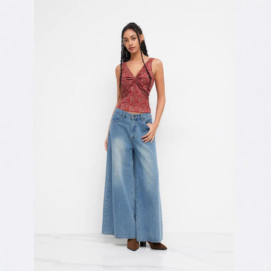 Damen Dekoratives Floral Top mit Raffungen EB