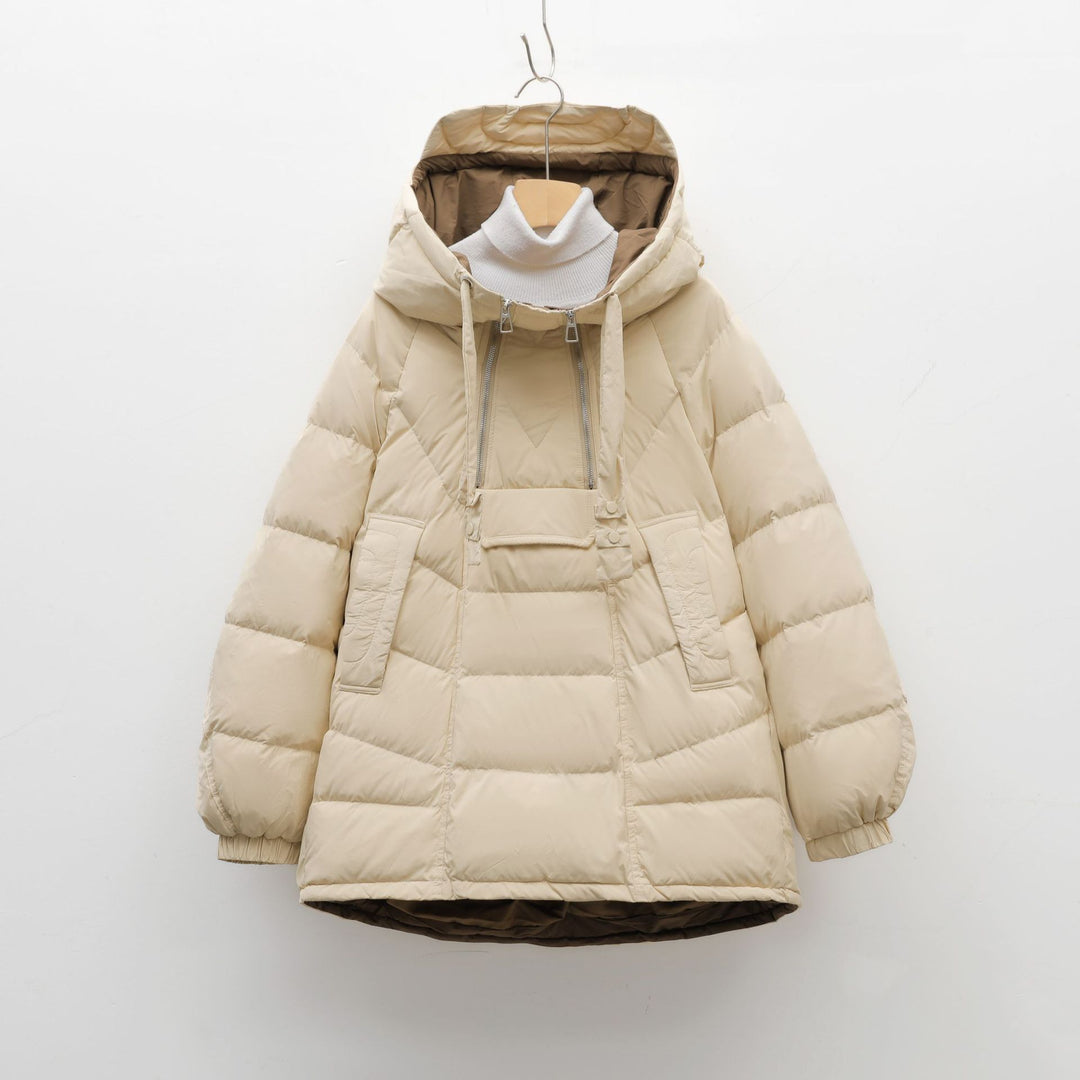Damen Modische Steppjacke mit hohem Kragen und funktionalen Taschen EB