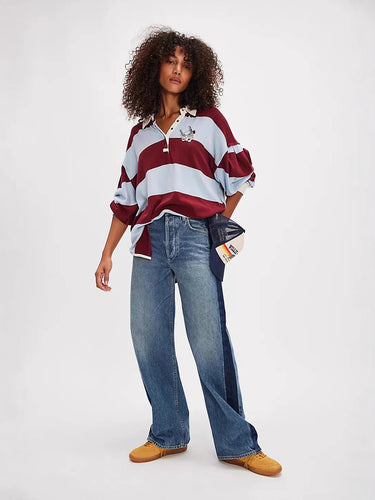 Damen Freizeit-Hemd im maritimen Streifenlook mit sportlichem Kragen und innovativen Details EB
