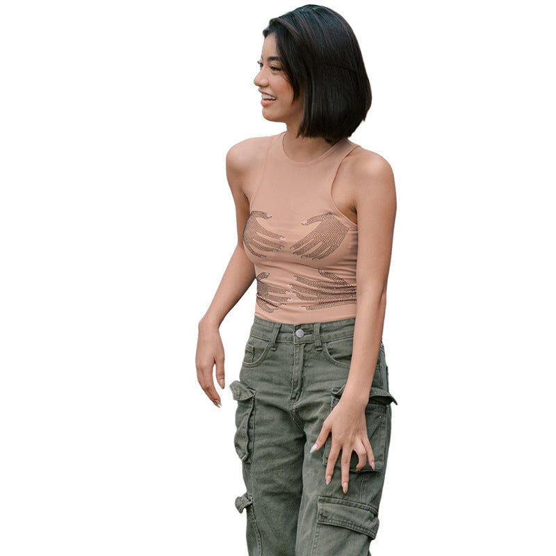 Damen Sportliches Funktionsoberteil mit auffälligem Hand-Design EB