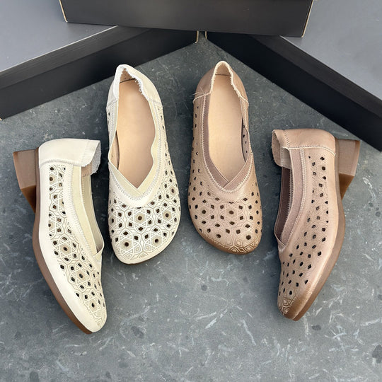 Damen Fashion-Ballerinas mit luftiger Lochmusterung EB