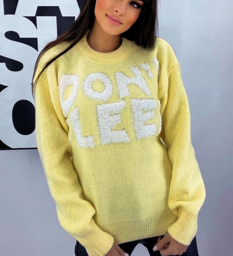 Damen Kuscheliger Statement-Pullover mit Motiv EB