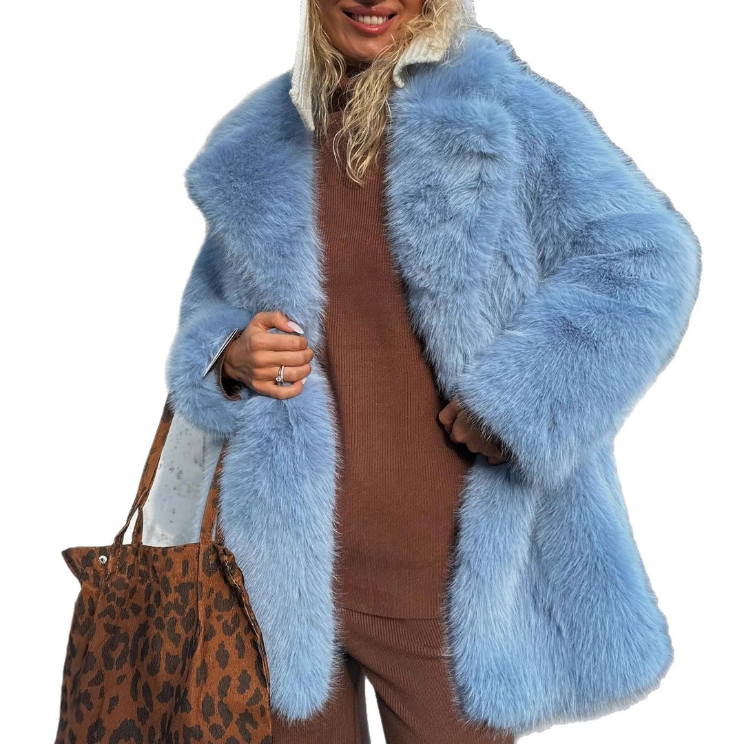 Damen Luxuriöse Kunstfelljacke mit voluminösen Ärmeln EB
