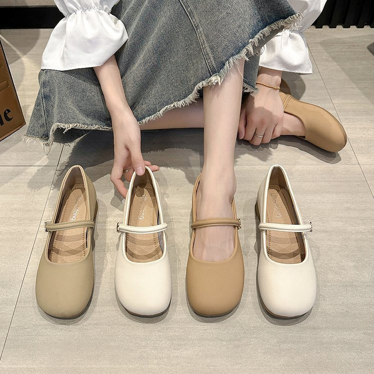 Damen Ballerinas mit verstellbarem Riemen und Komfortsohle EB