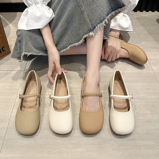 Damen Ballerinas mit verstellbarem Riemen und Komfortsohle EB