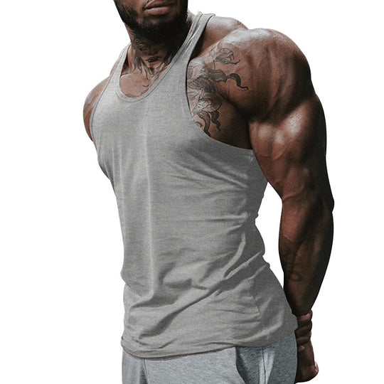Herren atmungsaktives Fitness Tanktop mit Racerback-Design und körperbetontem Schnitt EB