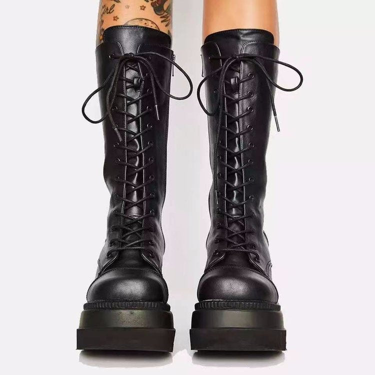 Damen Schnürstiefel im Urban-Style mit stabiler Sohle EB