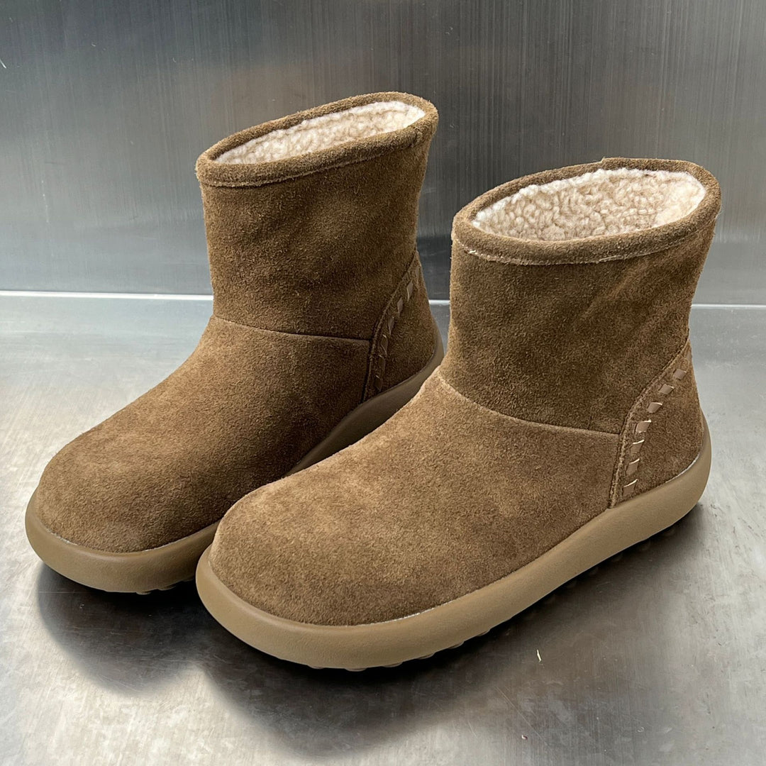 Damen bequeme Winterstiefel aus hochwertigem Wildleder mit kuscheligem Innenfutter EB