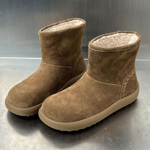 Damen bequeme Winterstiefel aus hochwertigem Wildleder mit kuscheligem Innenfutter EB
