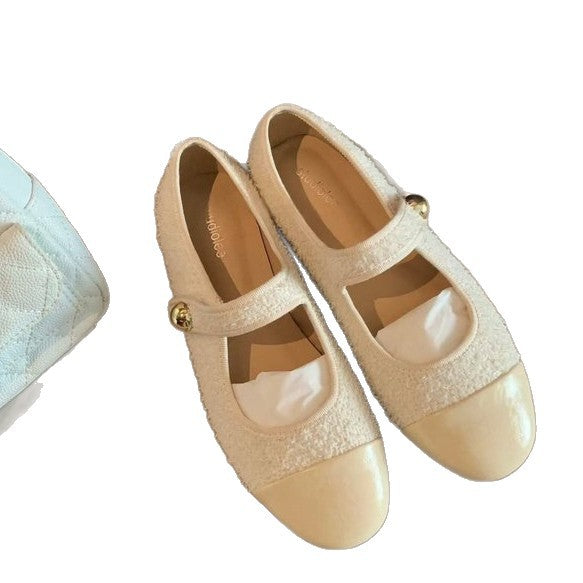 Damen Ballerinas mit modischem Schnallenverschluss und weichem Innenfutter EB