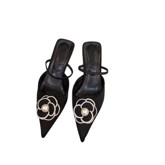 Damen Slingback Pumps mit trendiger Blumenapplikation EB